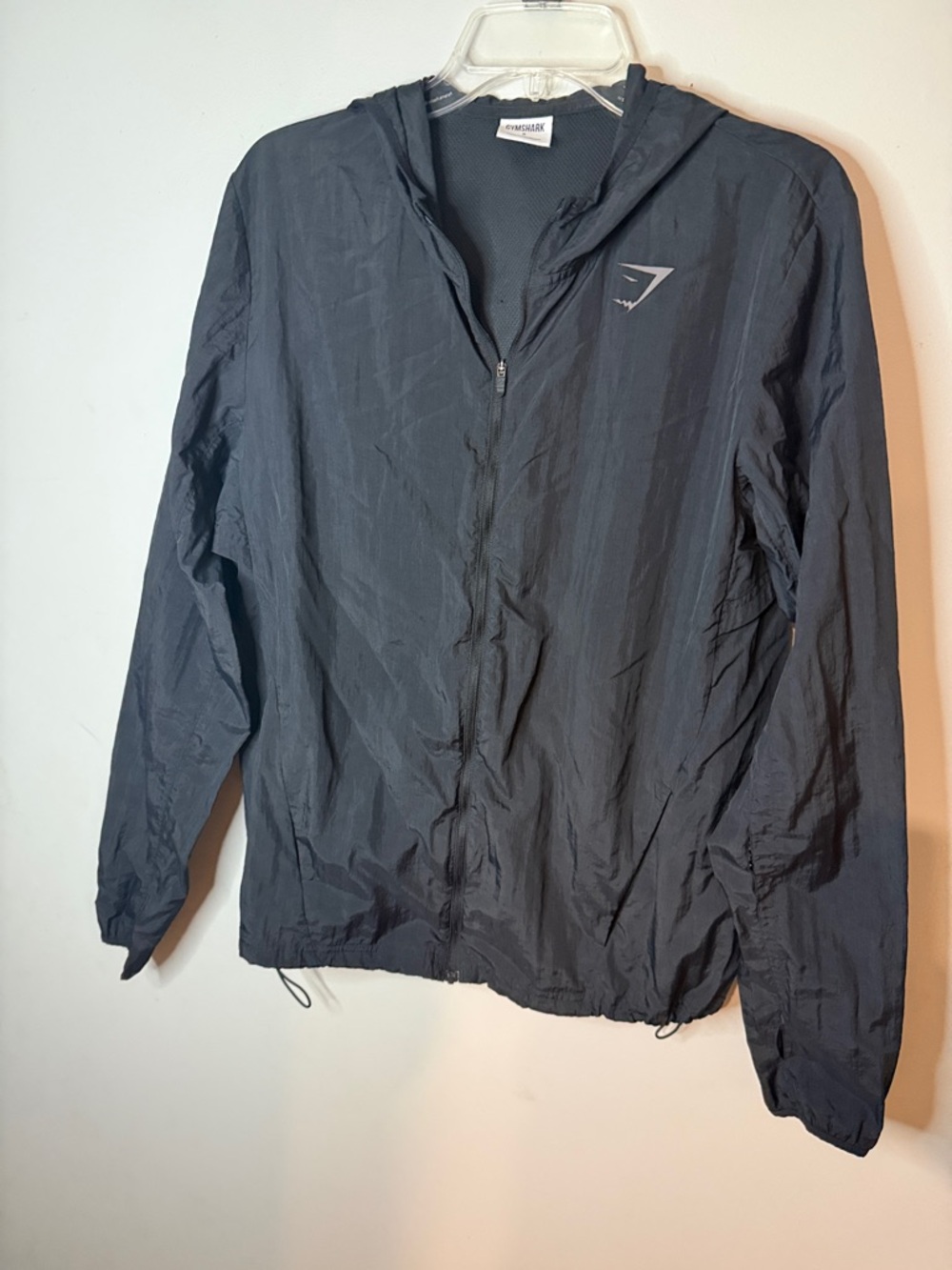 Gymshark Dark Gray Hooded Windbreaker Jacket